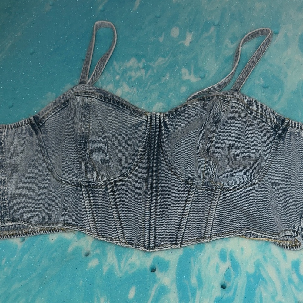 Fashion Nova Blue Denim Top